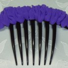 Purple Chiffon Fabric scrunched look French Hair Comb fascinator comb