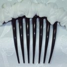 White Chiffon Fabric Scrunched Look French Hair Comb Hair Jewelry