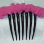 Pink chiffon fabric scrunched french twist updo hair comb fascinator