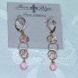 Stein Blye (Catherine Stein) Gold plated semi precious Pink Agate Chandelier Earrings Vintage