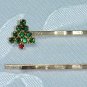 Christmas Tree Swarovski Crystal elements bobbi Pin Pair Christmas gift