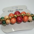 Chez Robere French Clip Barrette Earth Tone beads Full size barrette