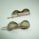 Austrian Crystal Element Clip Style Mini Barrette Pair Vintage pre 2000 Estate sale