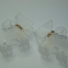 Pair Swarovski crystal elements matching frosty white scottie dog hair claw clips