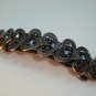 Hearts with Blue Swarovski crystal elements Large Barrette