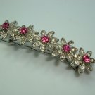 Pink Swarovski crystal elements clip style hair barrette