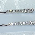 Wedding Bridal Swarovski Crystal elements bobbi pin hair fascinator pair