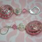 Vintage Pink Lucite etched Beaded hand made earrings SS plated