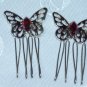 Color changing made by Swarovski elements hand made metal hair comb twist side comb fascinator pair