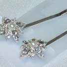 Made with Swarovski Crystal Elements and Faux Pearls bobbi pin hair adornments Wedding
