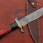 Custom Damascus HANDMADE HUNTING BOWIE KNIFE WOOD AND BRASS HANDLE WITH SHEATH