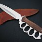 Custom Handmade D2 Steel 15 " Hunting Fix Blade Dagger Knife + sheath