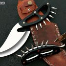 Custom Handmade D2 Steel 12" Fixed Blade Rambo Knife Black Acrylic Handle+Sheath