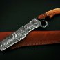 AA-1312 Custom Damascus steel 14" Handmade Tracker Knife Wood Handle With Sheath