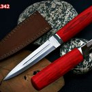AA-1342 Custom D2 steel 10.5" Handmade Dagger Knife Wood Handle With Sheath
