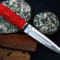 AA-1342 Custom D2 steel 10.5" Handmade Dagger Knife Wood Handle With Sheath