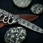 AA-1330 Custom D2 steel With Acid Etching 15"Handmade Dagger Knife Resin Handle