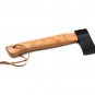 HANDMADE STEEL AXE POWDER COATING BLADE WOODEN HANDLE WITH LEATHER SHEATH
