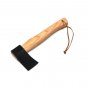 HANDMADE STEEL AXE POWDER COATING BLADE WOODEN HANDLE WITH LEATHER SHEATH.