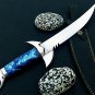 Custom Handmade Beautiful D2 Steel 15 "Hunting Fix Blade Shark Knife Acrylic Handle
