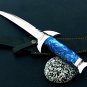 Custom Handmade Beautiful D2 Steel 15 "Hunting Fix Blade Shark Knife Acrylic Handle