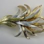 VINTAGE PIN BROOCH Emmons Golden Silvery Feather 3"