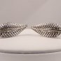VINTAGE EARRINGS Elegant Silvery Lacy Leaf Design Coro clips