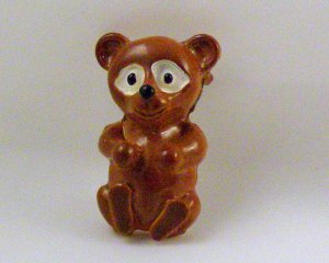 VINTAGE PIN BROOCH Little Enamel Brown Bear Gerrys CUTE