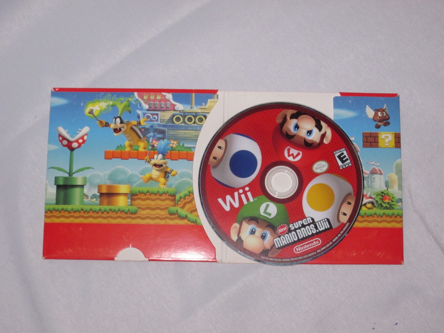Wii New Super Mario Bros Cardboard Disc Sleeve Edition 2009 Nintendo Toad 5372