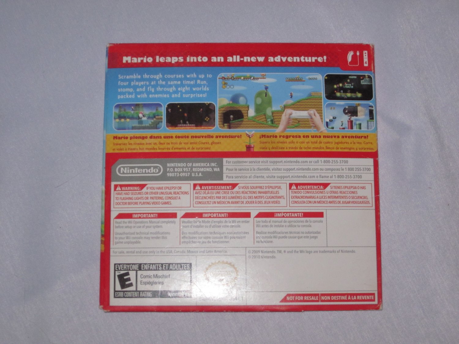 Wii New Super Mario Bros Cardboard Disc Sleeve Edition 2009 Nintendo Toad 0497