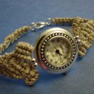 Natural woman macrame hemp bracelet round  Geneva watches