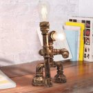 Robot Table  Guardian  Lamp Industrial Retro Steampunk Edison Iron Water Pipe Desk Lights