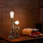 Robot Table  Guardian  Lamp Industrial Retro Steampunk Edison Iron Water Pipe Desk Lights