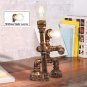 Robot Table  Guardian  Lamp Industrial Retro Steampunk Edison Iron Water Pipe Desk Lights