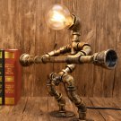 Creative Robot Desk Lamp Edison Retro Iron Water Pipe Industrial Dedside Night Lights