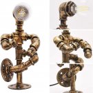 Creative Robot Yoga Desk Lamp Edison Retro Iron Water Pipe Industrial Dedside Night Lights