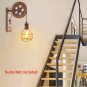 Industrial Wall Sconce 1-Light Rustic Mid Century Wall Light with Matte Iron Cage Lampshade
