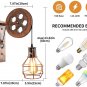 Industrial Wall Sconce 1-Light Rustic Mid Century Wall Light with Matte Iron Cage Lampshade
