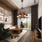 Industrial Vintage Wooden Pendant Light Loft Lantern Chandelier 4 Lights Suspension Lighting Fixture