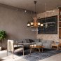 Industrial Vintage Wooden Pendant Light Loft Lantern Chandelier 4 Lights Suspension Lighting Fixture