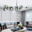 Sputnik Chandelier Glass Bubble Balls Black Branches Pendent Light Adjustment Alloy Light Fixture