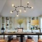 Sputnik Chandelier Glass Bubble Balls Black Branches Pendent Light Adjustment Alloy Light Fixture