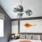 Sputnik Chandelier Glass Bubble Balls Black Branches Pendent Light Adjustment Alloy Light Fixture