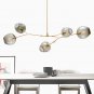 Sputnik Chandelier Glass Bubble Balls Gold Branches Pendent Light Adjustment Alloy Light Fixture