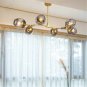 Sputnik Chandelier Glass Bubble Balls Gold Branches Pendent Light Adjustment Alloy Light Fixture
