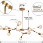 Modern Sputnik Chandelier Brushed Hanging Lamp Industrial Flush Mount Ceiling Light Fixture