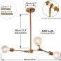 Modern Sputnik Chandelier Brushed Hanging Lamp Industrial Flush Mount Ceiling Light Fixture