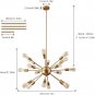 Sputnik Chandelier Vintage Edison Light Fixture Industrial Starburst Lighting Painted Finished Metal