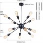 Sputnik Chandelier Vintage Edison Light Fixture Industrial Starburst Lighting Painted Finished Metal