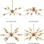 Sputnik Chandelier Vintage Edison Light Fixture Industrial Starburst Lighting Painted Finished Metal